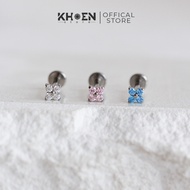 (1 Piece) 4-petal Flower Earrings - Titanium F136 - Earrings store