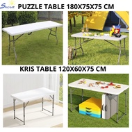 Thick White Table Folding Dining Table for 2 Folding Table 180 X 75 Cm Portable Picnic/ Dining Table