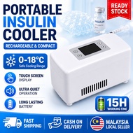 【Johor Stock】Portable Insulin Cooler Box Fridge 0-18C Medicine 2-8C Travel Refrigerator 15H Battery 