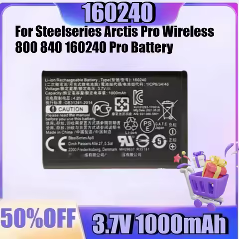 New High Quality 160240 3.7V Battery for Steelseries Arctis Pro Wireless 800 840 160240 Pro Battery 