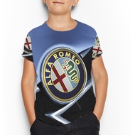 Alfa Romeo Tshirt Fullprint Polyester Jersey Casual T-Shirt for Children Ages 3 to 10 Years
