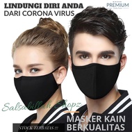Asli Masker Kain Kasa Hitam / Black KPOP, Import Korea / Anti Virus /