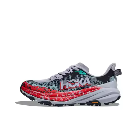 HOKA ONE ONE Speedgoat 6 Running Shoes Men's Low Top Gull Gray/Storm Blue 1147791-GKS