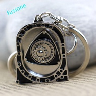 FUSIONEDGE Spinning Rotor Keychain, Zinc Alloy Mechanical Automotive Engine Rotary Keyring, Smooth H