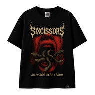 Metal t-shirt Satanic Distro t-shirt Men Women Black SIXCISSORS 666 WORDS NEW