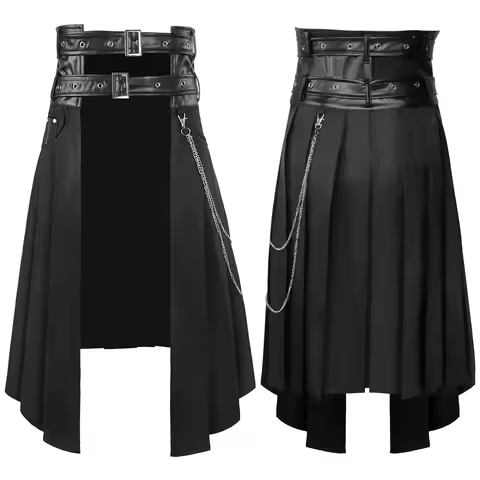 Mens Gothic Skirt Halloween Dark Rock Ash Style Costume