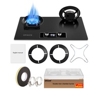 CHRIS OPAICN 9.5KW Gas Stove Double Gas Burner Stove desktop Timing Folding gas stove stainless stee