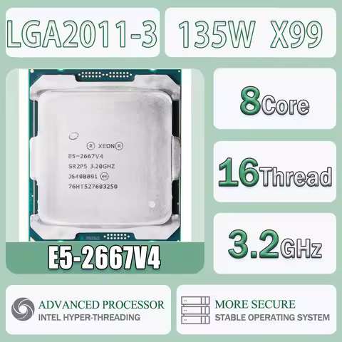 Intel Xeon E5-2667V4 3.2GHz 8 Cores 16 Threads 135W E5 2667V4 Computer CPU Server E5 2667 V4 Package