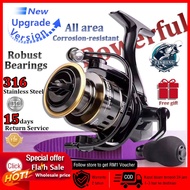 New Fishing reel Spinning Reel Metal Spool Pancing Braking Force Mesin Casting Fishing Reel Metal Line Cup Sea Tackle