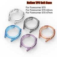 For Garmin Forerunner 970 570 Smart watch Case Protective Bumper TPU Soft Half Cover Screen Protecto