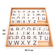 Children Montessori Activity Alphabet Box Language Toy Printed ABC Card Red Blue Letters Open Ended