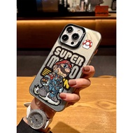 funny phone case casing iphone 11 iphone 16 pro max casing Mechanical Mario Laser Frosted Cartoon Al