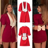 Red Back Bow Mini Dress 75257