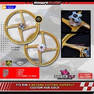 Y15 RIM 4 BATANG CUTTING SUPERFLY CUSTOM HUB GOLD