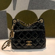 CHANEL 小牛皮HOBO BAG小天貓 黑色