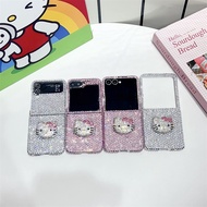 New Style Full Diamond Small KT Rhinestone Case Samsung zflip3 4 5 6 7 7FE Phone Case Folding Screen