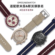 2024№▽✾ CAI-时尚25 Suitable for for/OMEGA/SWATCH for/Omega/joint Swatch moon landing planet series nylon canvas watch strap for men