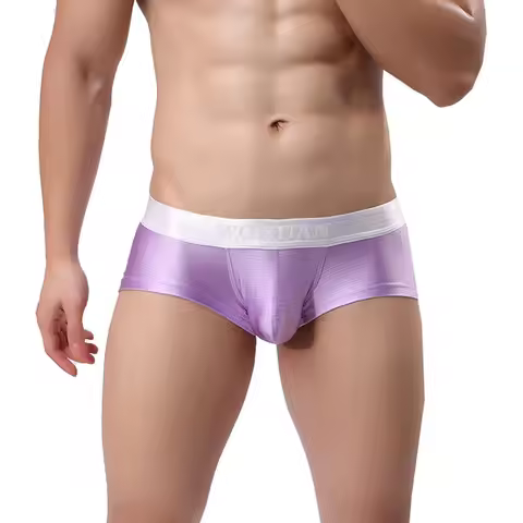 WOXUAN Brand Male Underwear Bright Silky Men Underwear Cueca Boxer Short Calzoncillos Hombre Underpa