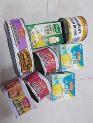 全新，全部未過期，罐頭/五香玉丁/茄汁豆/豆豉鯪魚/午餐肉/清雞湯，不散賣，八件合共$79（平均$9.9一件，港鐵站交收