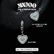 Jinjoo Heart Earrings The L'Amour Bow Model 316 Stainless Steel