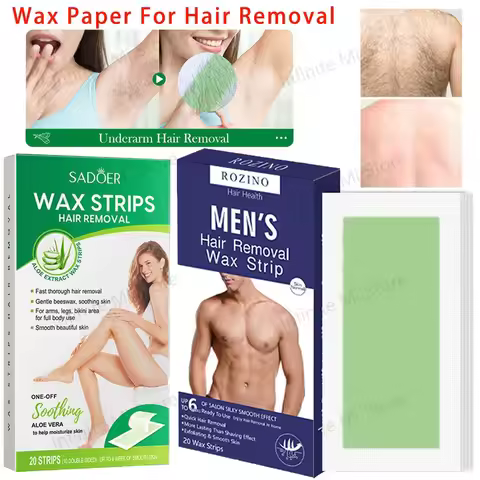 Hair Removal Wax Paper 20Pcs/Set Non-permanent Facial Body Depilatory Professional Effective Waxing 