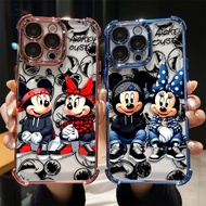 Case For Motorola MOTO Edge 50 60 FUSION 5G G60 G06 G24 Mickey Minnie Mouse Painting Transparent Sof