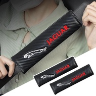 1pcs Carbon Fiber Car Safety Seat Belt Carbon Leather Shoulder Strap Pad Cushion Cover for Jaguar XE