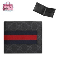 (STOCK CHECK REQUIRED)GUCCI GG SUPREME MEN'S BILLFOLD WALLET 408827 KHN4N BLACK