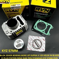 RVN CYLINDER BLOK SEHER BORING KOMPLIT BORE UP SUPRA X 125 HELM IN BLADE FI KYZ 57MM 57 MM BLOCK SEH
