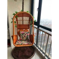 [FREE SHIPPING]Real Rattan Hanging Basket Rattan Chair Hammock Indoor Home Lazy Rocking Chair Balcony Chlorophytum Cradle Chair Outdoor Swing Glider
