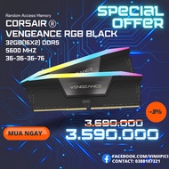 Corsair VENGEANCE RGB 32GB 5600MHz DDR5 Ram (16GBx2) CMH32GX5M2B5600C36K [NEW]