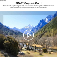 APPORTUNIAPY USB2.0 SCART Capture Card, with 3.5 Editing Software Professional Game Video Capture Ca