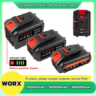 WORX High Capacity Power Tool Battery with Power Display, Cordless Drill Battery, Suitable for Most 