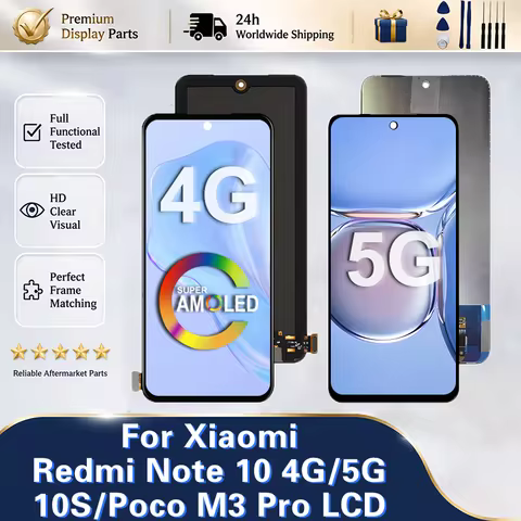 For Xiaomi Redmi Note 10 4G 5G Display Note 10S LCD M2101K7BG Touch Screen Digitize For M3 PRO 5G LC