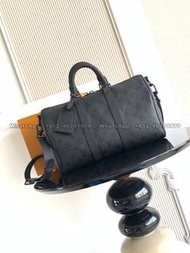 💟LV Keepall Bandoulière 35手袋 午夜黑 男士必備 #全實拍 100%new 新款M28370 Louis Vuitton枕頭包 斜孭袋 斜咩袋 斜挎包 斜揹袋 單肩包 手提袋
