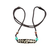 Tibetan Style Play Nine-Eyed Agate Dzi Necklace Niche Handmade Three-Eyed Six-Eyed Agate Dzi Pendant