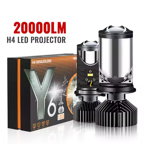 H4 LED Projector 20000LM 90W Car Headlight Bulbs Bi LED Lens Projector H4 Mini Projector Lens Headli