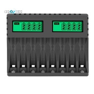 Battery Charger LCD Display Smart Intelligent 8-Slot Chargers for AA/AAA NiCd NiMh Rechargeable Batteries AA AAA Charger