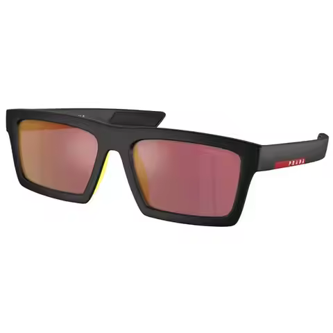 Prada Linea Rossa | Red Mirror Rectangular Men's Sunglasses PS 02ZSU 1BO10A 58