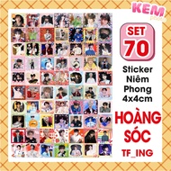 SET of 70 sealed stickers TF HOANG SOC - HUANG SHUO - TF FAMILY - Cut out - 4x4cm stickers just peel
