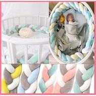 SG EmmAmy® 300/400cm Baby Infant Plush Pillow Bumper Bedding Crib Cot Braid Cushion Safety Protector For Toddler