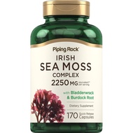 Piping Rock Irish Sea Moss Capsules | 2250mg | 170 Count | Complex with Bladderwrack & Burdock Root 