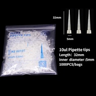 IKEME 1000pcs 10ul Pipette Tips Lab PP Pipette Gun Plastic Tips To Experiment Supplies