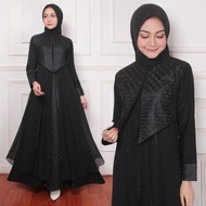 Laris GAMIS ABAYA HITAM GAMIS FULL BORDIR PAYET GAMIS CERUTI HITAM