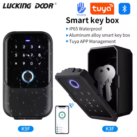 Waterproof Key Safe Box Smart Fingerprint Storage Secret Key Safety Box Tuya or TTlock App Bluetooth
