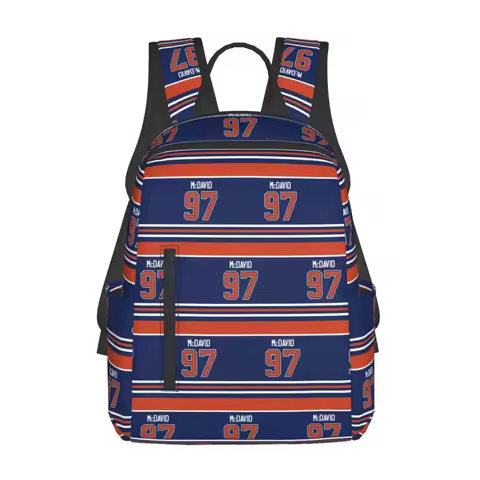 Edmonton Oilers Connor McDavid Home Jersey Back Backpack Daypack Children BookBag School Bag Shoulde