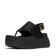 FitFlop F-MODE Stack Leather Back-Strap Toe-Post Sandals - Black (E2G-001)