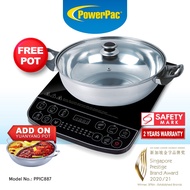 PowerPac Steamboat Induction Cooker with Stainless Steel Pot (PPIC887)