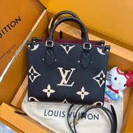 LV Onthego 牛皮壓紋老花 托特包 小號