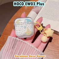 【Hot sale】For HOCO EW03 Plus Case Earphone Case DIY Floral Pattern Soft Silicone Casing